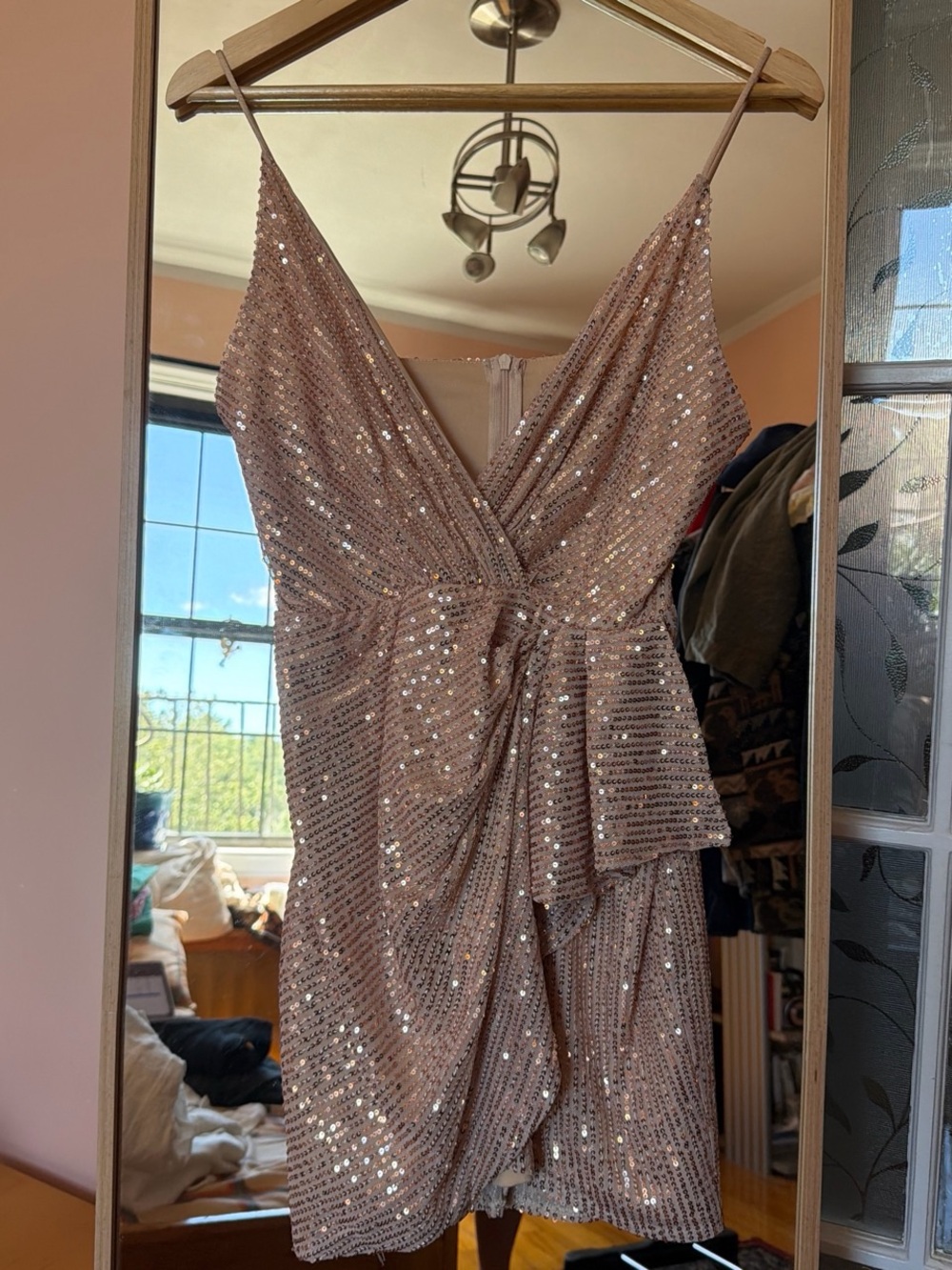 Blush Pink Sequin Mini Dress